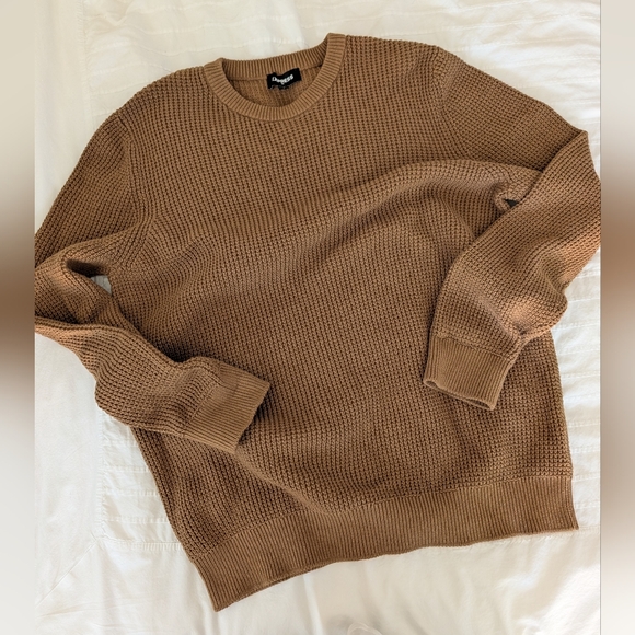 Express Sweaters - Express 100% Cotton Medium Knit Crewneck Sweater Mocha Brown Size Large